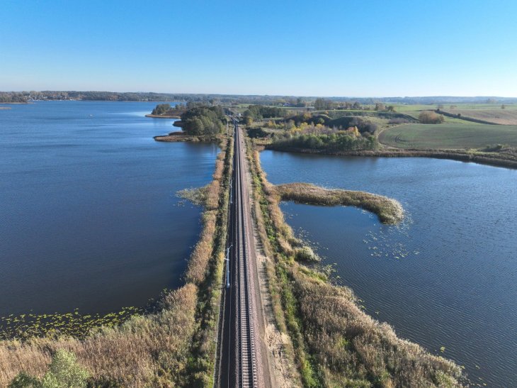 Odcinek linii kolejowej nr 38 Giżycko–Korsze. Fot. Damian Strzemkowski/PKP PLK