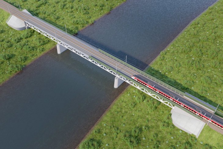 Wizualizacja mostu kolejowego w Obornikach. Źródło: PKP PLK