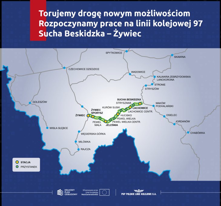 Mapa inwestycji. Źródło: PKP PLK