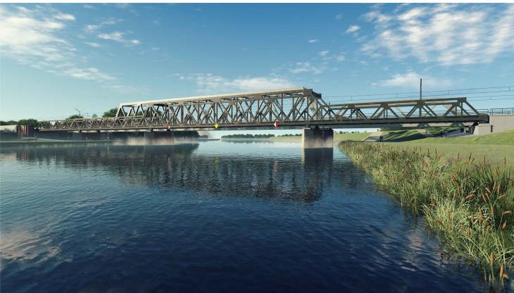 Wizualizacja mostu w Opolu. Źródło: PKP PLK