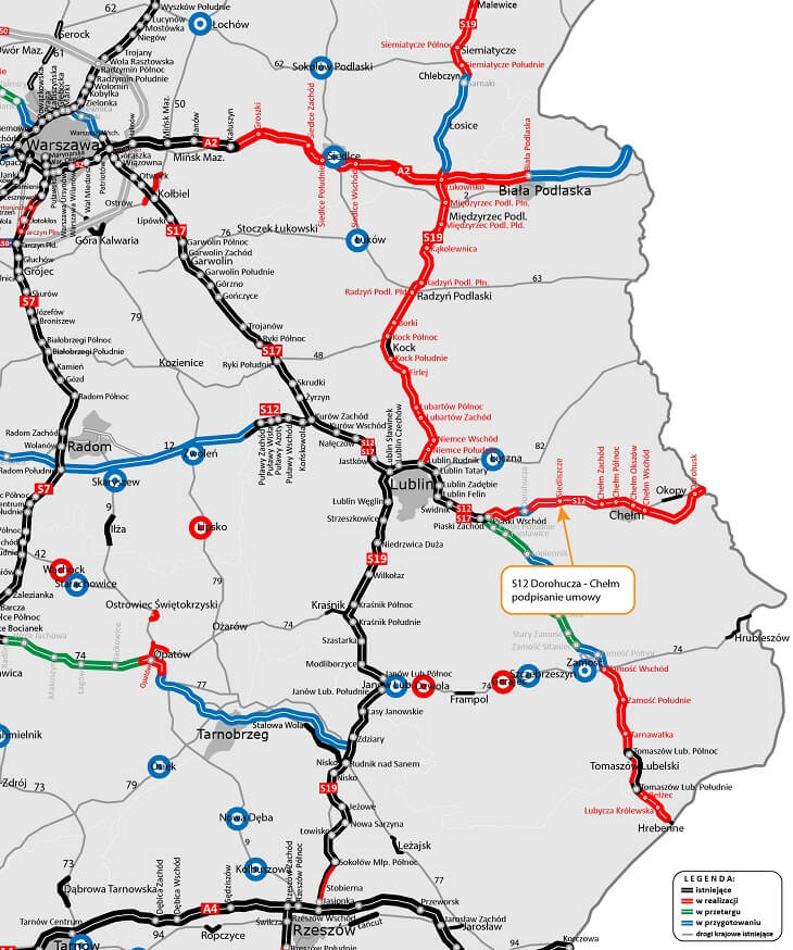 Planowana droga ekspresowa S12. Źródło: GDDKiA
