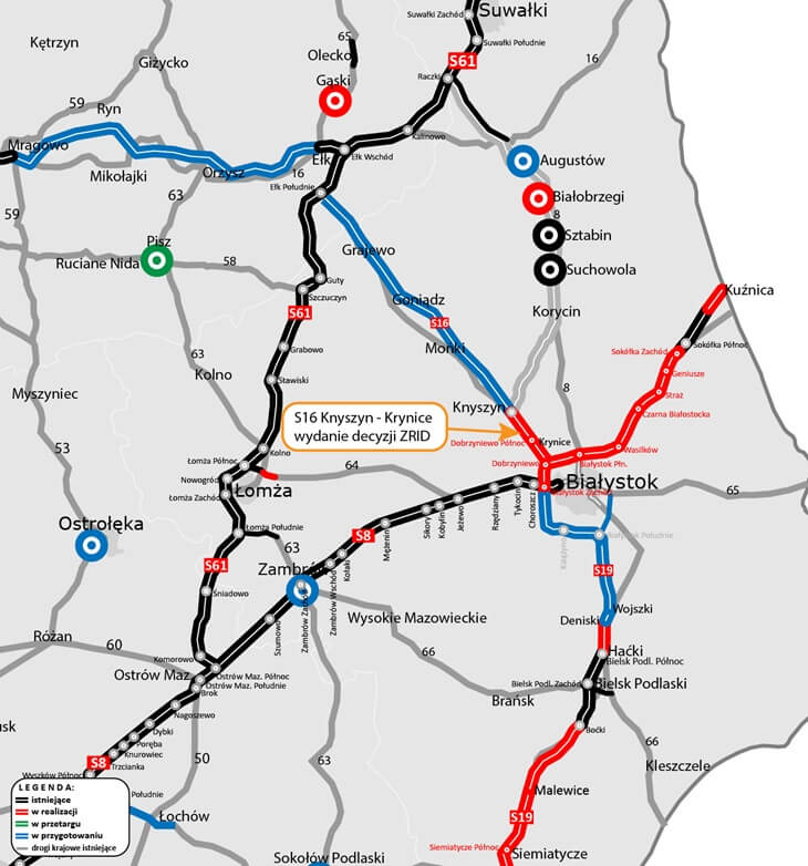 Pod koniec kwietnia wojewoda podlaski wydał decyzję ZRID dla inwestycji. Źródło: GDDKiA.