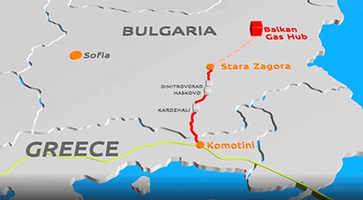 Mapa interkonektora Bułgaria–Grecja. Źródło: ICGB