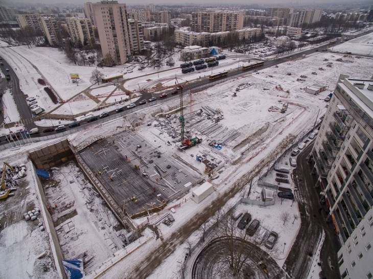 Skrzyżowanie ul. Płaskowickiej z al. KEN, luty 2018. Fot. GDDKiA / Pulawska-lubelska.pl