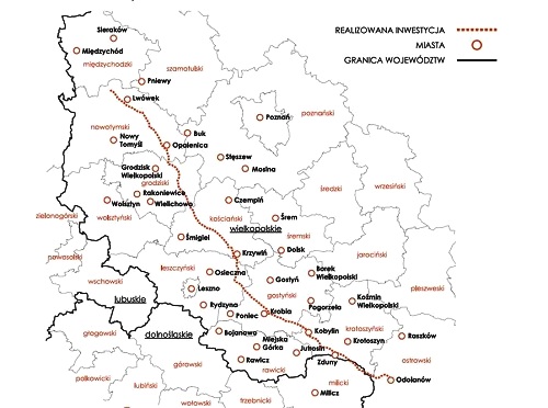Gazociąg DN1000 Lwówek–Odolanów. Źródło: Gaz-System