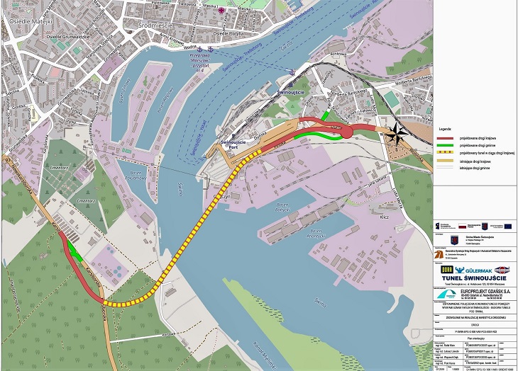 Mapa: tunel w Świnoujściu. Źródło: mat. prasowe