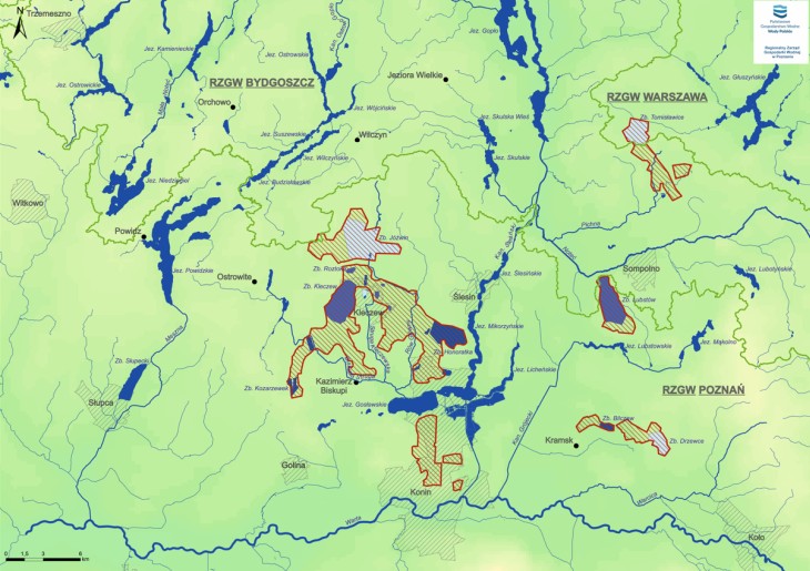 Mapa wyrobisk pogórniczych do rekultywacji. Źródło: Wody Polskie