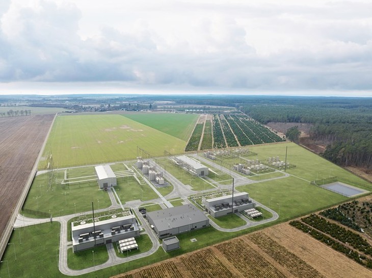 Wizualizacja lądowej stacji elektroenergetycznej. Źródło: Baltic Power