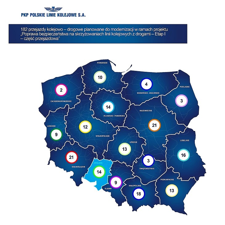 Kolejarze wyremontują przejazdy kolejowo-drogowe w całej Polsce. Źródło: PKP PLK