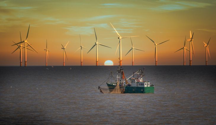 Morska farma wiatrowa u wybrzeża Wielkiej Brytanii. Fot. ShaunWilkinson/Shutterstock
