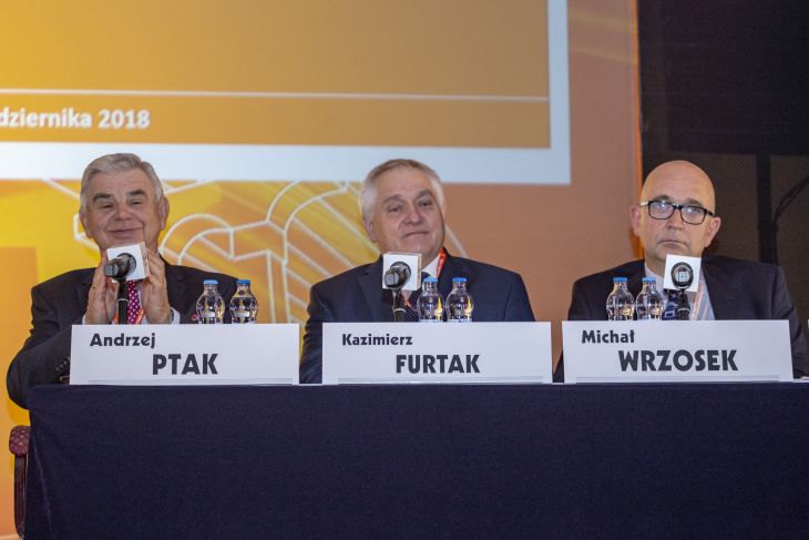 Od lewej: Andrzej Ptak, Stowarzyszenie Producentów Cementu, Kazimierz Furtak, Politechnika Krakowska, Michał Wrzosek, PKP Intercity S.A.