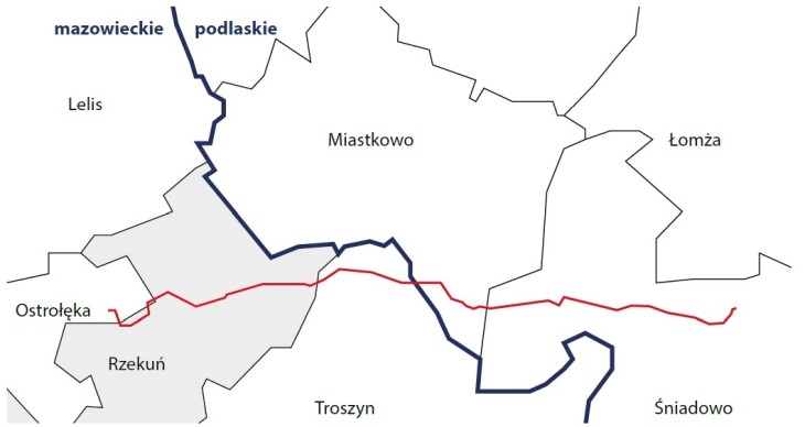 Trasa gazociągu do elektrowni w Ostrołęce. Źródło: Energa
