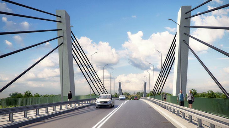 RYS. 2. | Wizualizacje nowego mostu. Źródło: Warbud SA