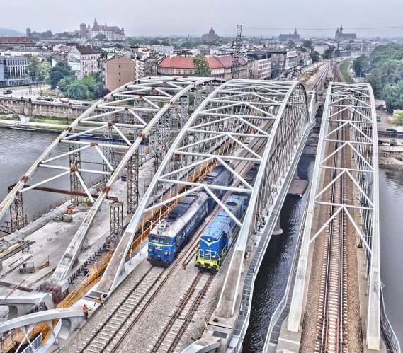Kraków: próby mostu kolejowego przez Wisłę