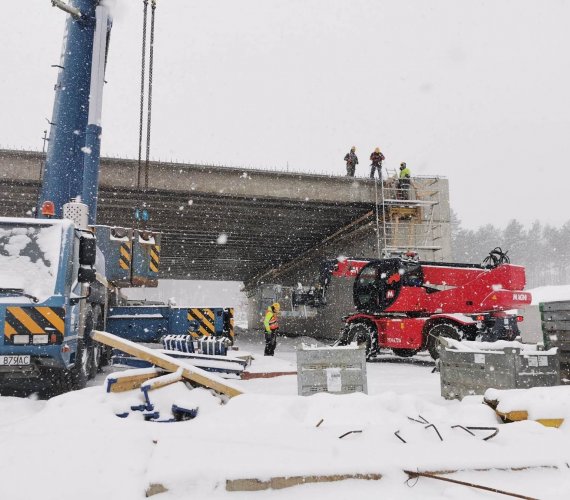Zima na budowie autostrady A2