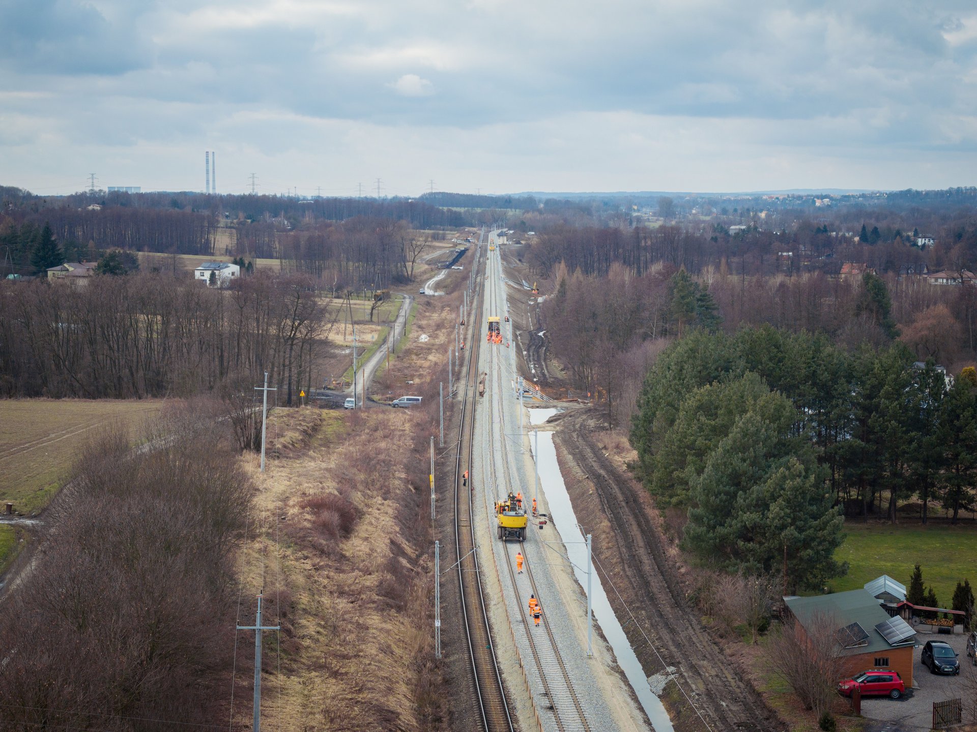 Roboty na linii kolejowej Zabrzeg–Zebrzydowice. Fot. Łukasz Hachuła/PKP PLK