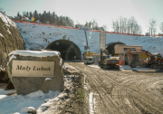 Odcinek II. Portal północny tunelu, km 721+800. Luty 2018. Fot. GDDKiA / S7 Lubień-Rabka (www)