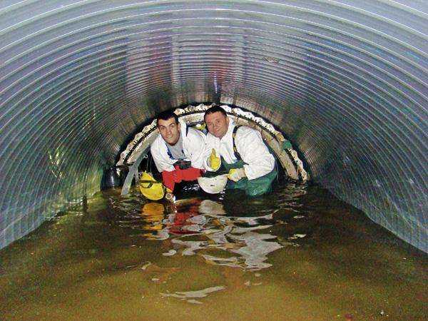 Fig. 12. Infra workers at work