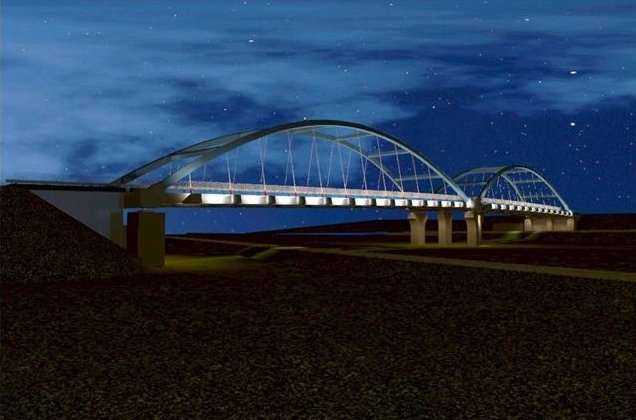 Wizualizacja projektowanego wiaduktu nad linią kolejową - ZDW Opole